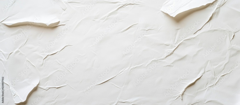 Poster textured white plaster background with uneven surface and torn paper elements.