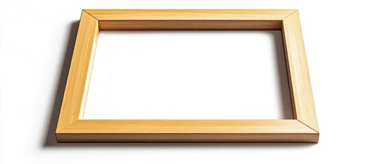 Wooden picture frame with copy space for text and an empty background for artistic display and design purposes