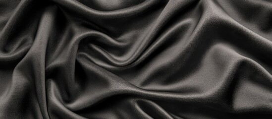 Obraz premium Black silk fabric texture with smooth waves and folds