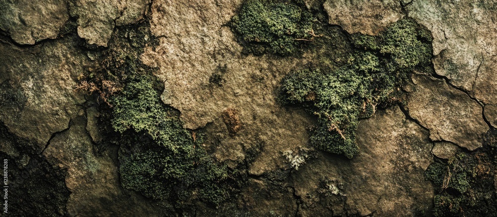 Poster textured tree bark with moss detail showing natural patterns and earthy colors suitable for backgrou