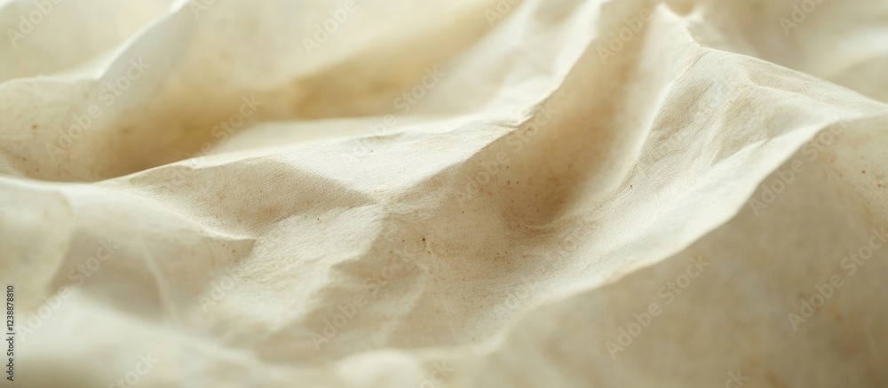 Aufkleber wrinkled beige textured fabric background with soft folds and creases suitable for various design ap