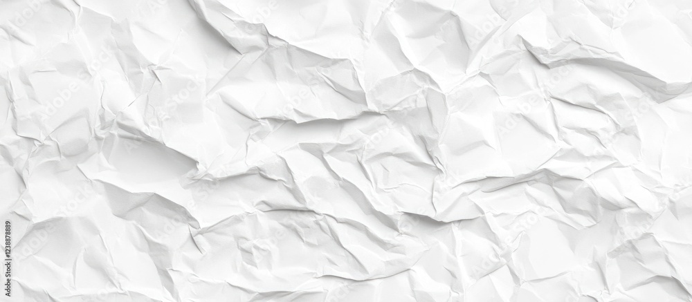 Poster crumpled white paper texture background with subtle creases and shadows ideal for various design app
