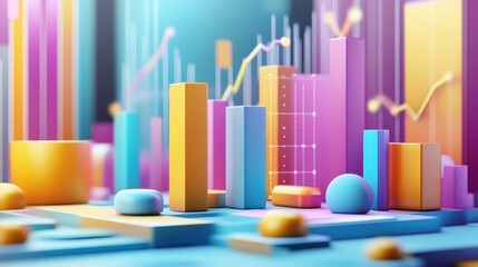 Obraz premium Wealth management, financial advisor with smart analytics, 3D illustration.