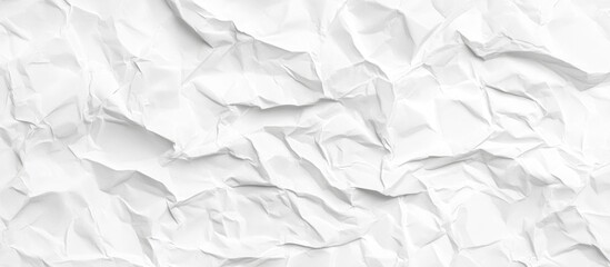 Fototapeta premium Crumpled white paper texture background with subtle creases and shadows ideal for various design applications Copy Space