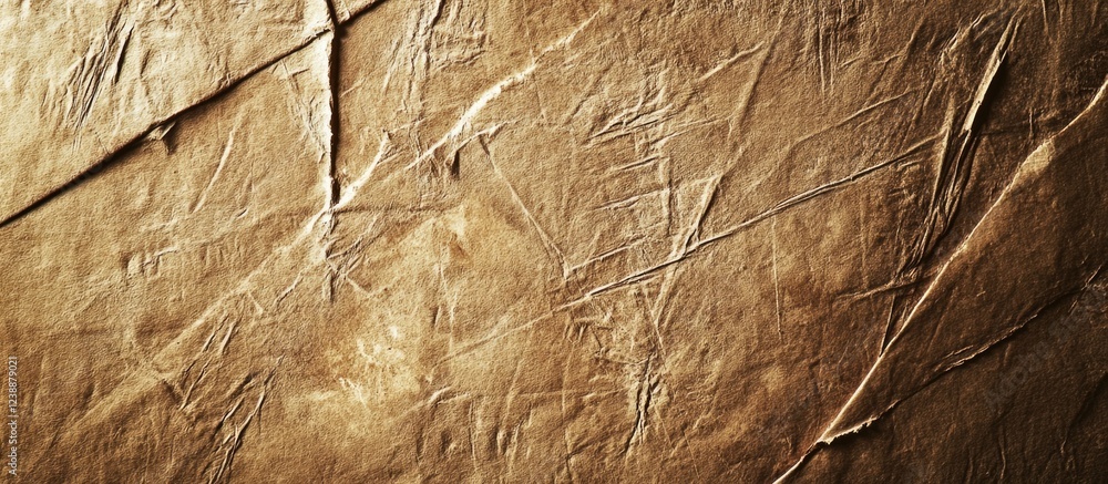 Poster textured golden foil background with wrinkles and creases suitable for graphic design and web layout