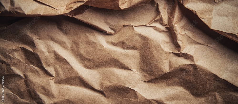 Aufkleber brown crumpled paper texture background with natural lighting and shadows ideal for various design a