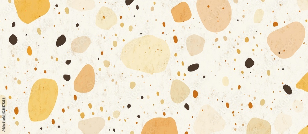 Poster abstract texture background with colorful irregular shapes in earthy tones on a light surface suitab