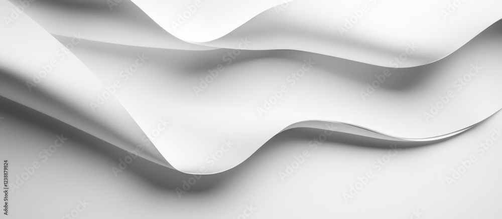 Poster elegant white curves of paper on a light background with soft shadows and highlights perfect for sho