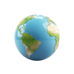 Naklejka premium Rotating earth with continents and oceans showcased on a clear globe in detailed representation