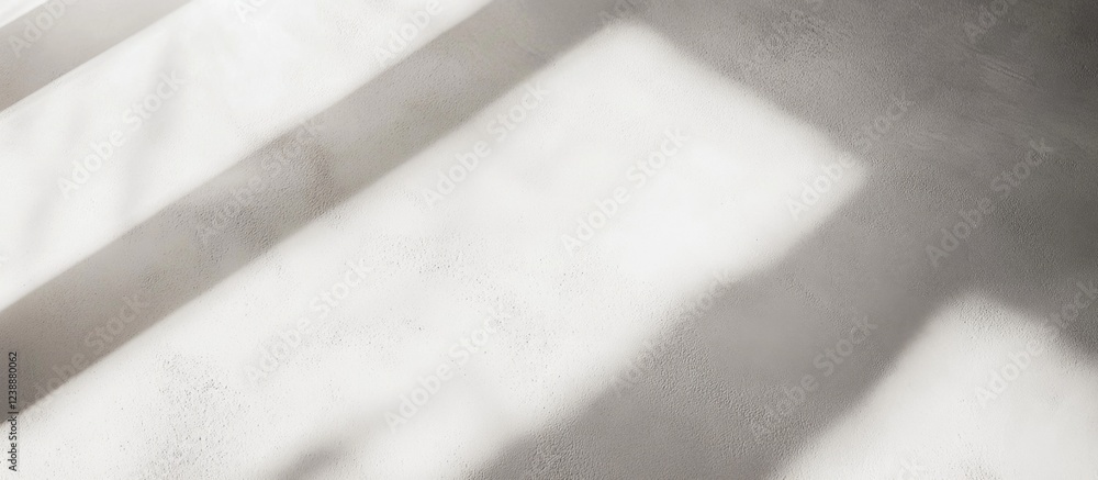 Poster abstract shadow patterns on white surface with soft lighting and copy space