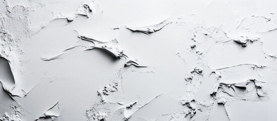 White textured wall with peeling paint and irregular surface pattern