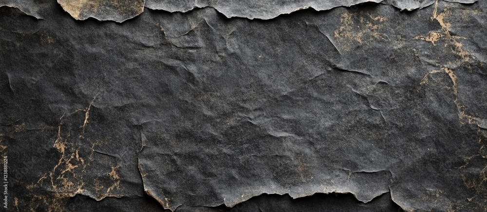 Poster dark textured slate stone background with rugged surface and visible layered structure, suitable for