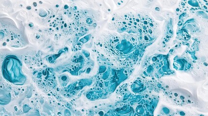 dynamic crystalline water droplets frozen in mid-air, creating an ethereal dance of aqua-blue splashes against a pure white backdrop, with intricate details of ripples and micro-droplets