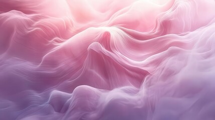Fototapeta premium elegant abstract fluid art composition with flowing forms in rose quartz and lavender mist, creating a sophisticated ethereal cloudscape with subtle gradients and smooth transitions