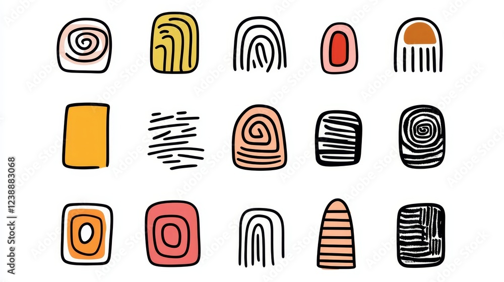 Poster creative abstract design featuring colorful shapes and patterns on a bright background for artistic 