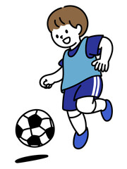 Obraz premium サッカーをする子どものベクターイラスト