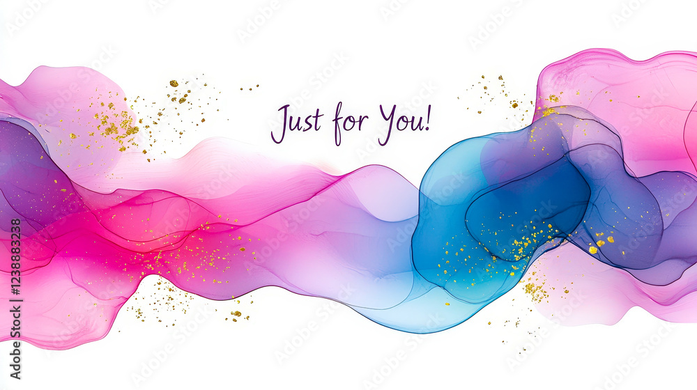Poster bright and colorful abstract waves with a heartfelt message for special occasions