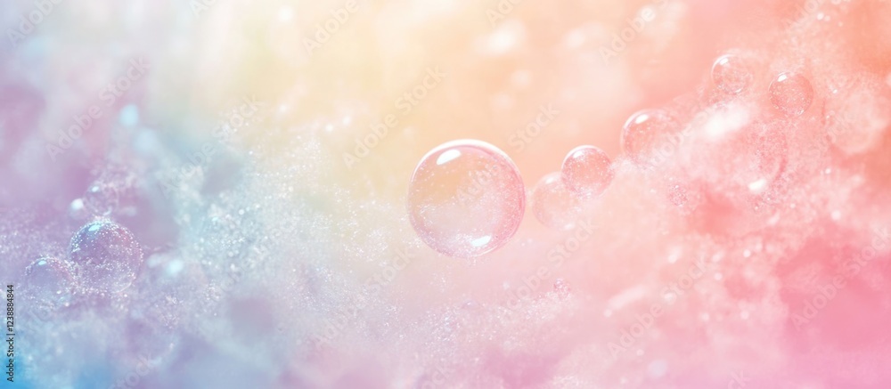 Poster abstract pastel background with bubbles and soft gradient colors