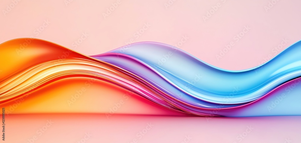 Poster colorful abstract waves create a dynamic and modern visual appeal.