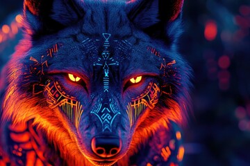 Naklejka premium Mystical Wolf