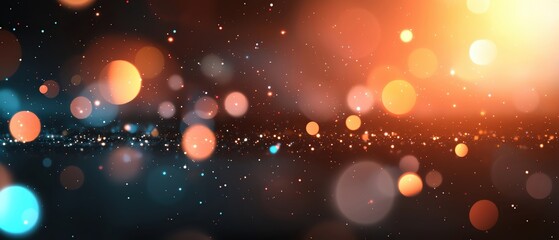 Colorful bokeh lights create a dreamy atmosphere in an abstract background.