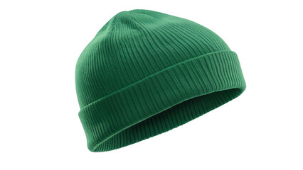 Green Ribbed Knit Beanie Hat Winter Warm Fashion Accessory