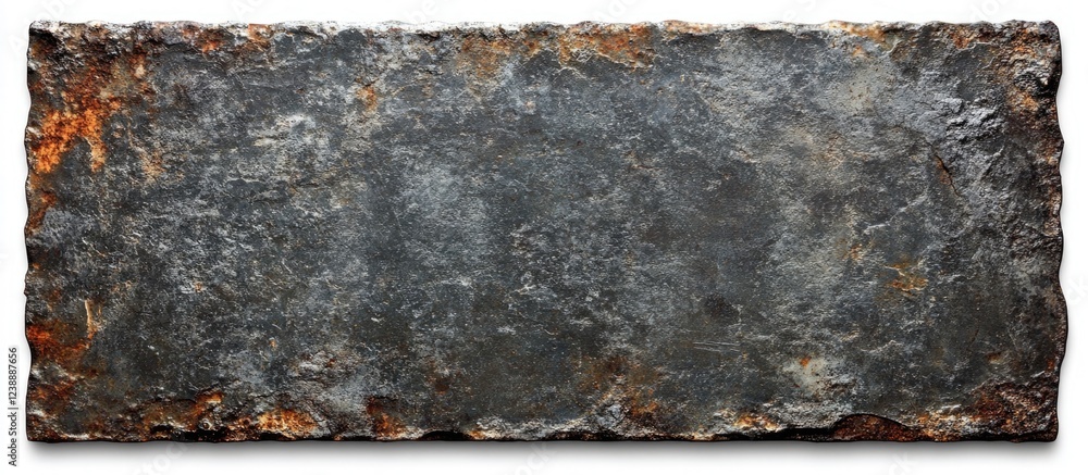 Poster rustic rectangular slate stone slab with textured edges and surface