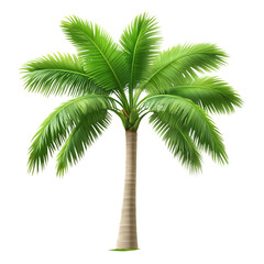 Fototapeta premium Lush palm tree with vibrant green leaves on a sunny day.