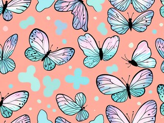 Pastel Butterfly Paradise: A Whimsical Pattern of Delicate Wings