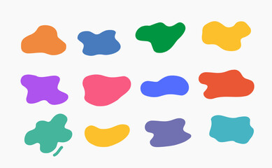 set of abstract colorful fluid shapes vector for promotion marketing concept