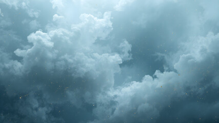 Fototapeta premium Stormy Sky: A dramatic and captivating sky filled with towering, gray clouds, hinting at the potential for a brewing storm.