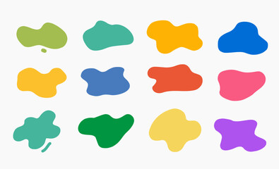 set of abstract colorful fluid shapes vector for promotion marketing idea