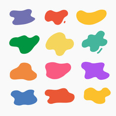 set of abstract colorful fluid shapes vector for promotion marketing concept