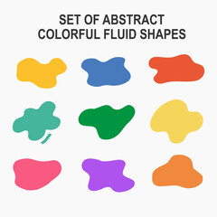 set of abstract colorful fluid shapes vector for banner discount promotion marketing