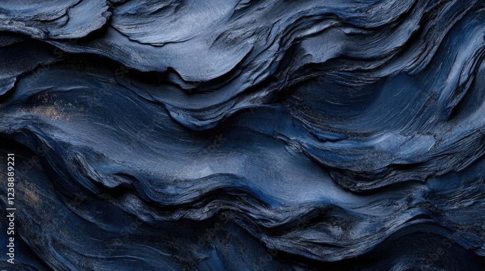 Poster abstract dark blue textured layered wave pattern background