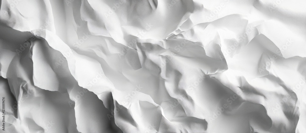Poster abstract white textured background with folded paper-like appearance and shadow play