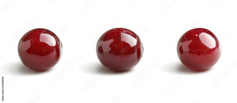 Canvas Prints three red glossy spheres arranged on a white background