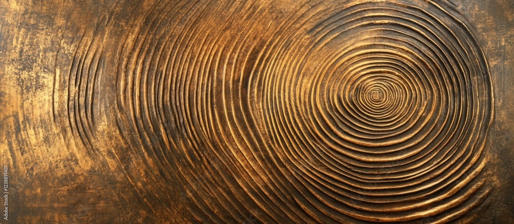 Poster abstract textured metal surface with circular patterns.