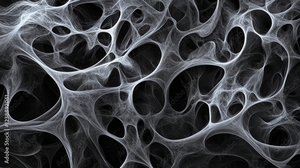 Aufkleber ethereal wisps of smoke forming intricate patterns against obsidian background, monochromatic graysc