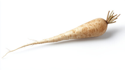 Whole Parsnip on White Background