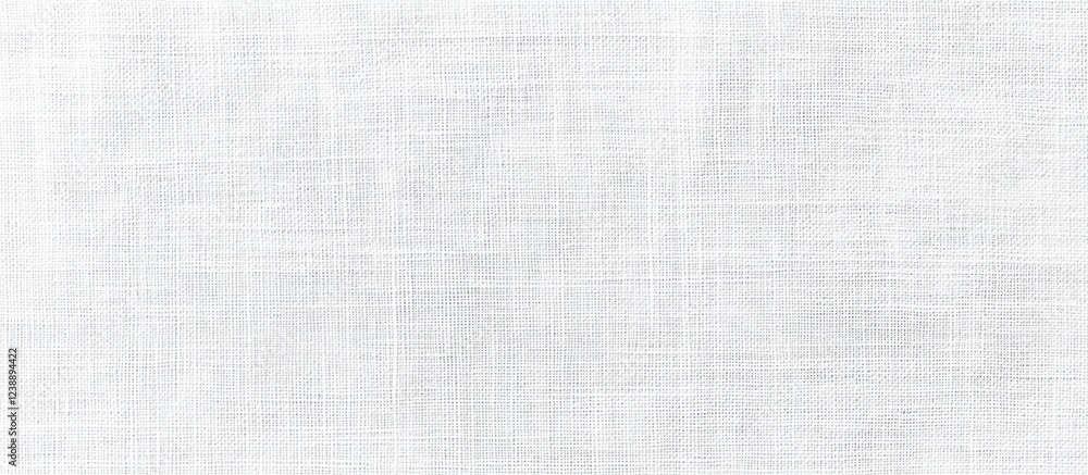 Poster texture of white linen fabric with subtle weave pattern and slight variations in color, full frame b