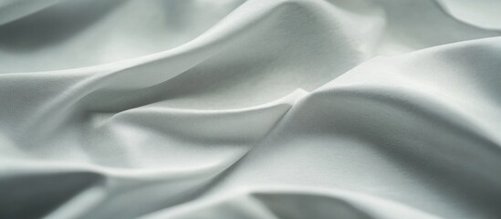 Obraz premium Close-up of smooth white silk fabric with soft folds and texture