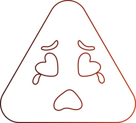 Cute love emoji with heart eyes sticker red gradient.