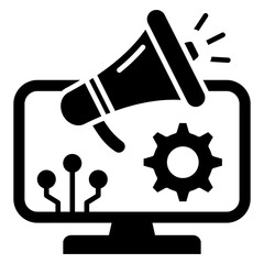Digital Marketing Glyph Icon
