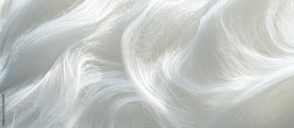 Poster smooth white feather texture pattern with flowing lines and soft gradient