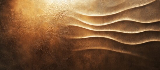 Abstract textured surface with golden wavy patterns and rich brown tones