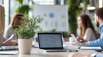 Diverse Team Collaborating in Modern Conference Room