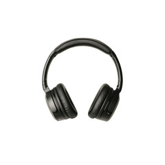 Fototapeta premium Stylish black headphones designed for immersive audio experiences.