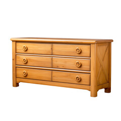 Stylish wooden dresser with six spacious drawers for storage.