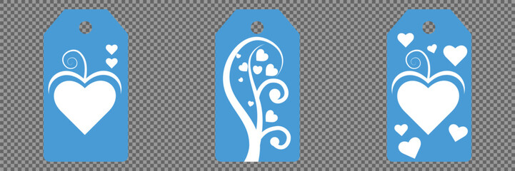 Price tag collection. Blank cardboard price tags. Retail product sticker elements with deal, hot price. Set of sale tags and labels. Set of gift or price tags shapes with hearts and love. EPS10